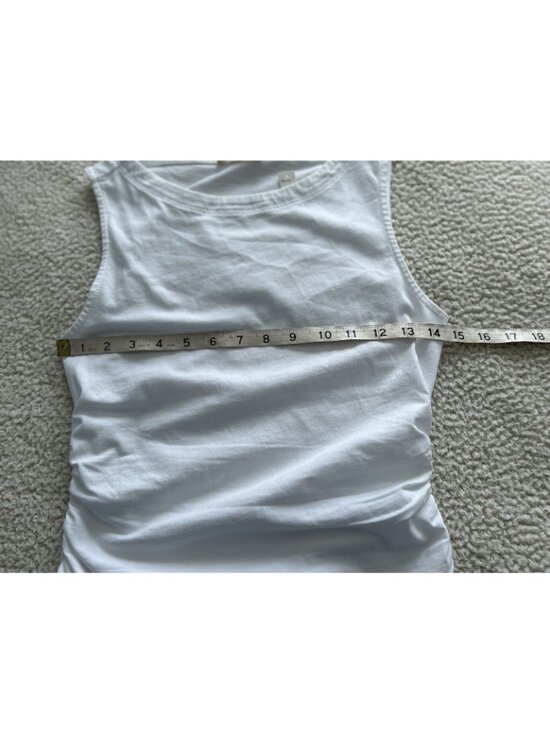 Madewell 100% Cotton Side Cinched Boat Neck Tank in White Size XXS - Picture 7 of 10